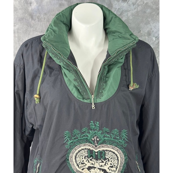 Bogner Men's Pullover Anorak Ski Jacket Green Black Festival sz L (15566) - Picture 4 of 12